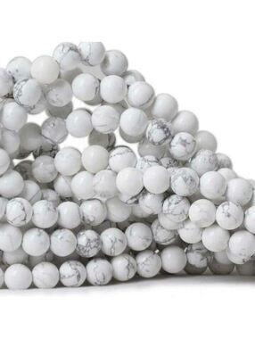 White Howlite Gemstone Beads Round 4mm Bulk Lot 100 pcs